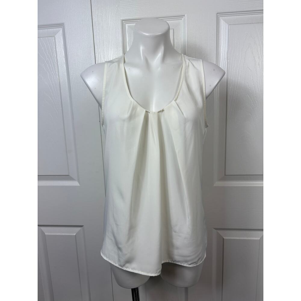 Ellen Tracy Ivory Scoop Neck Women's Top Sleeveless Size S